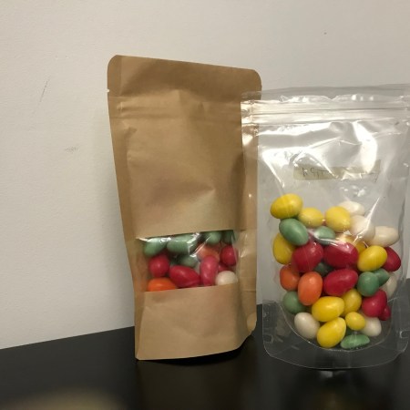 329. Pungi Doypack transparente 85 + 50 x 140 mm, 65my - 1.000 buc.